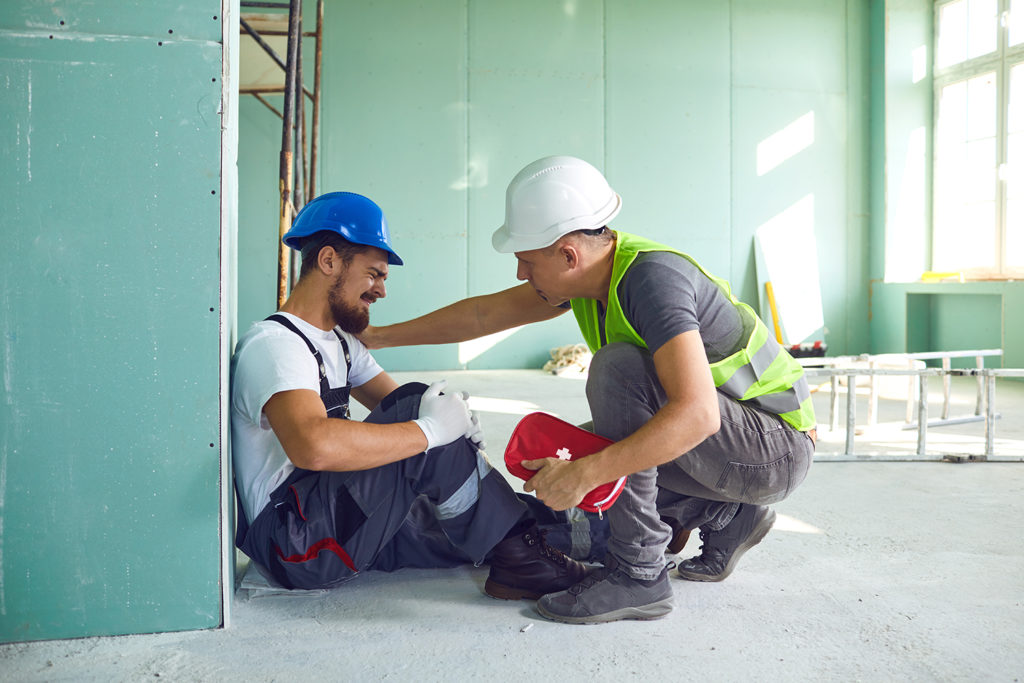 helping his friend after work injury